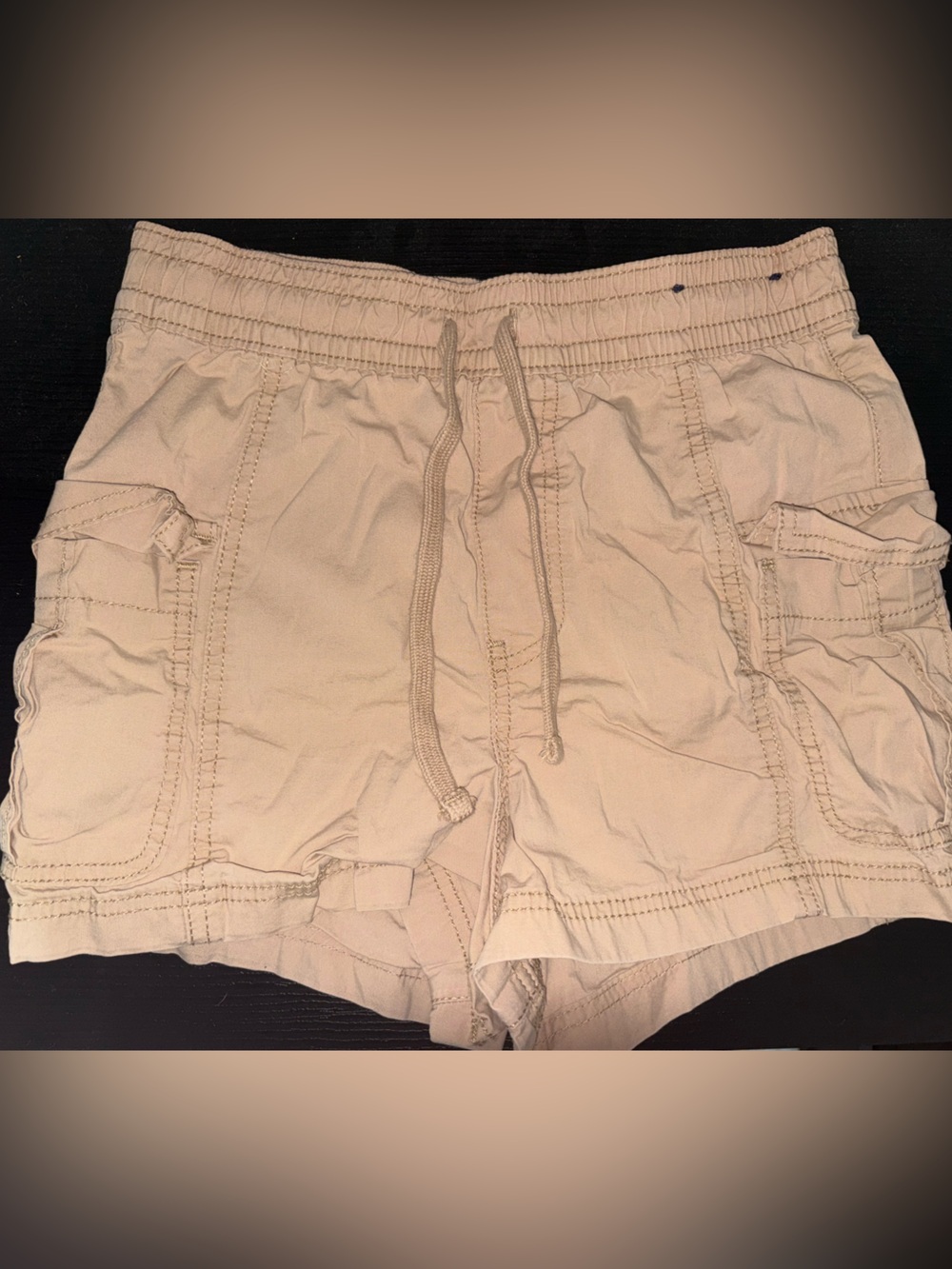 Hollister Cream Drawstring Cargo Shorts